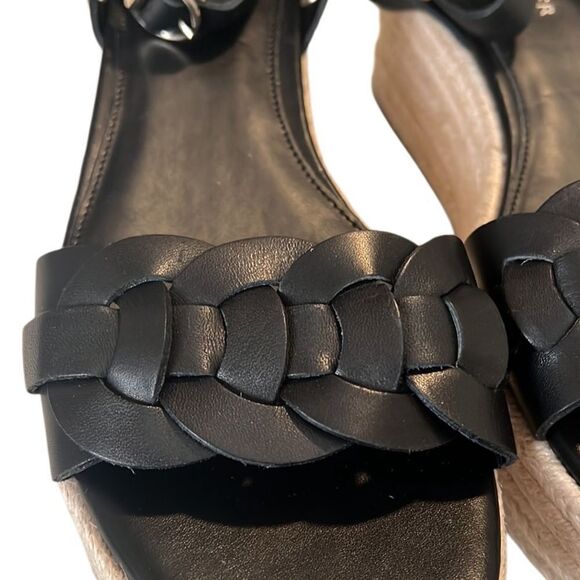 Marc Fisher Jinky Leather Black Ankle Strap Platform Sandals Size 9.5 NWOB - Picture 5 of 10